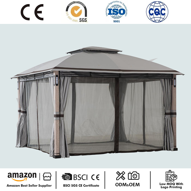 2 pilləli arxa həyət yumşaq üst gazebo