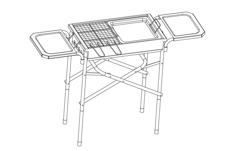 BBQ Camping Portativ Kömür Qrilinin Montaj Təlimatları