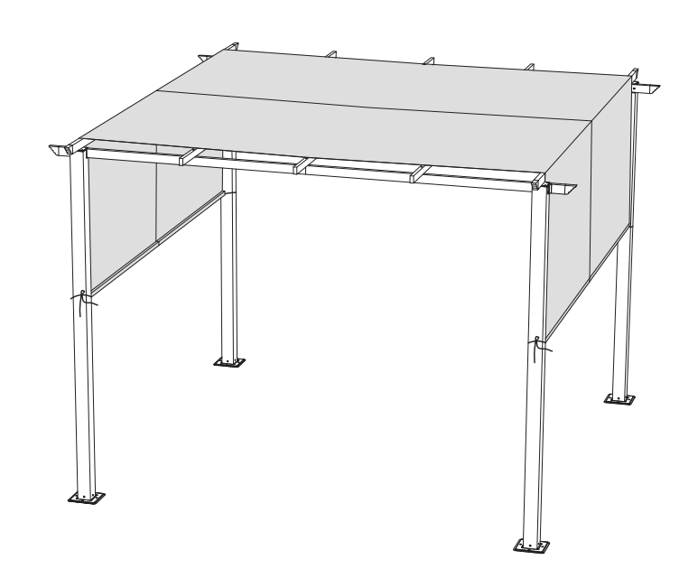 10'x10 'düz üst pergola məhsul bələdçiləri