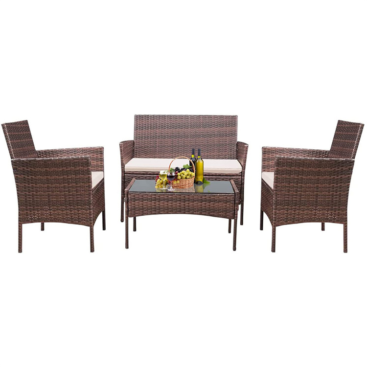 4PCS Rattan Veranda Mebel Dəsti