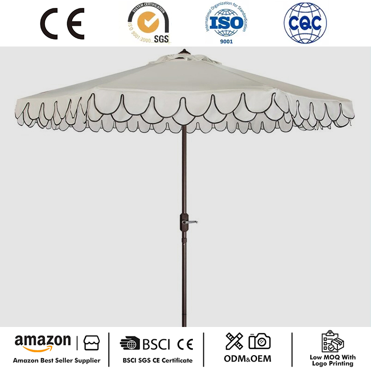 9Ft Crank İkiqat Dalğalı Veranda Çətiri