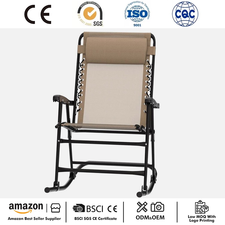 Yastıq ilə açıq havada sıfır çəkisi qatlanan lounge rokkeri